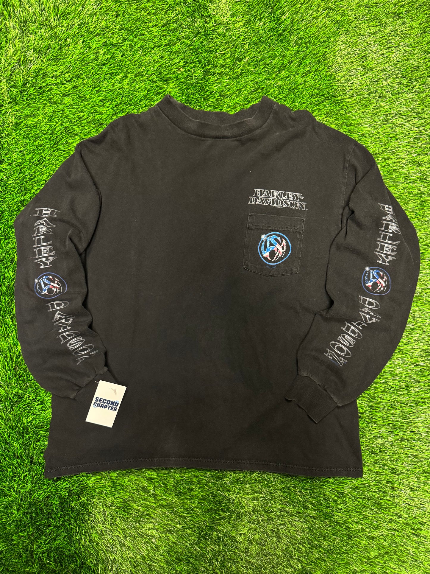 1998 Harley Davidson Aspen Valley Long Sleeve Pocket Tee (XXL)