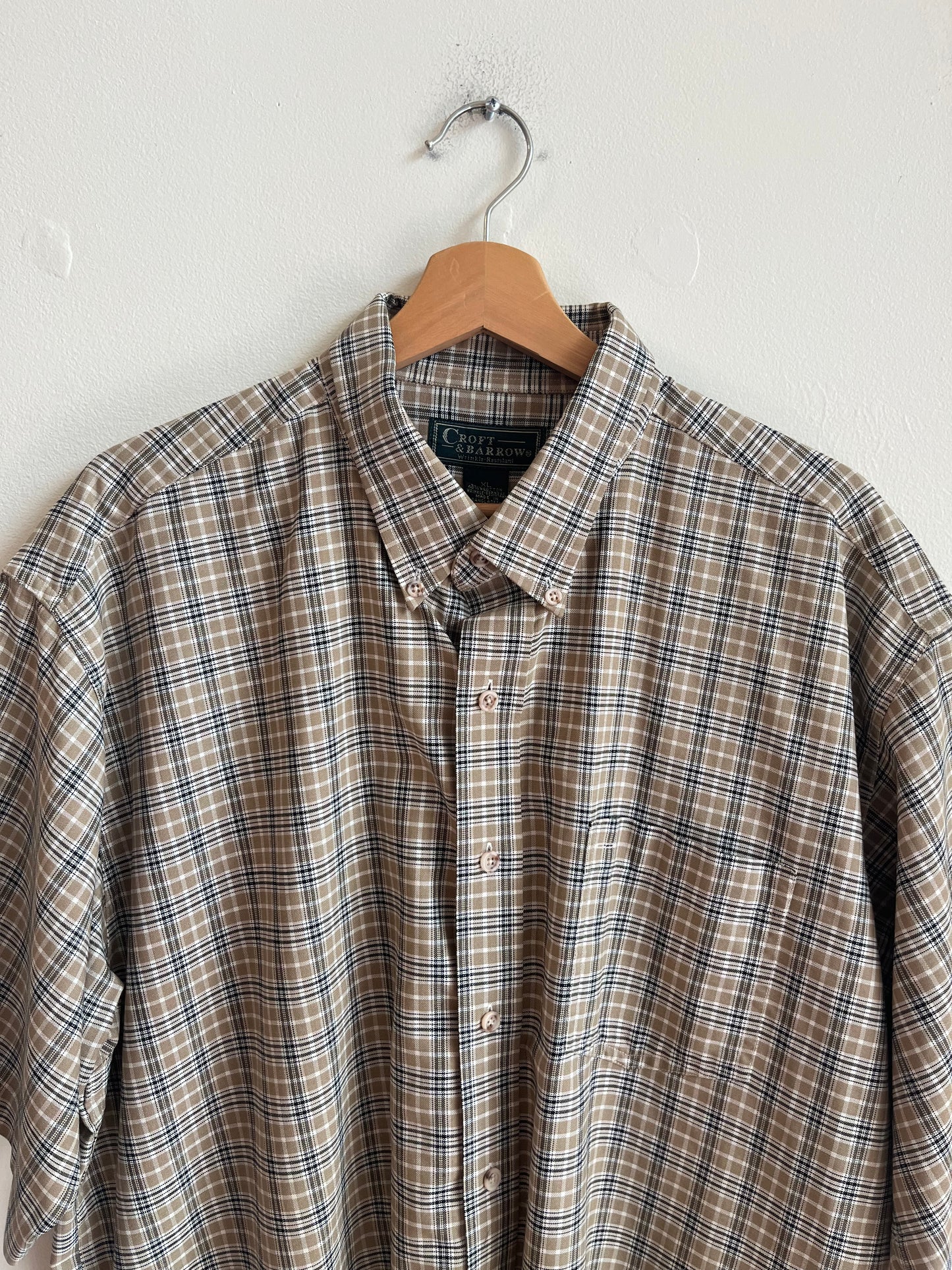 00s Croft & Barrow Cropped Essential Button Down Polo Shirt (XL)