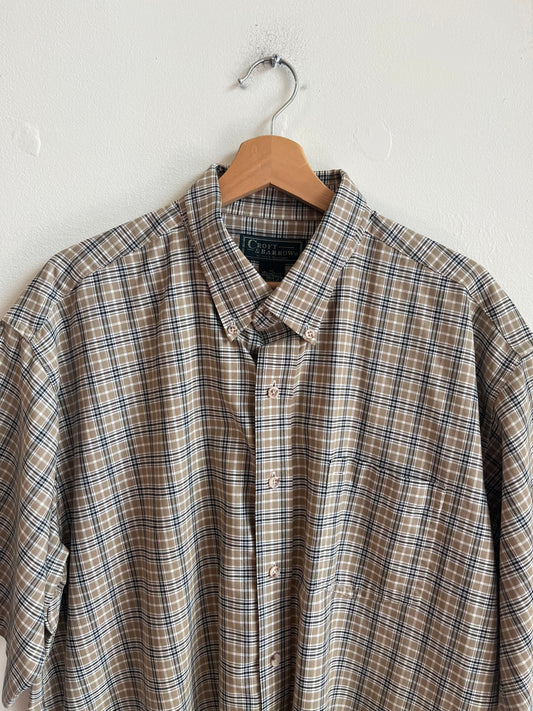 00s Croft & Barrow Cropped Essential Button Down Polo Shirt (XL)