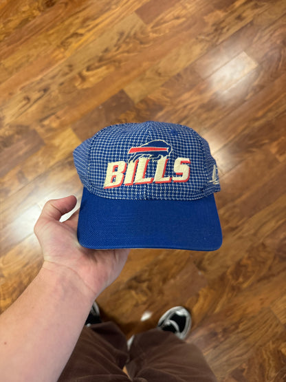 90s Buffalo Bills Logo Athletic Grid Spell Out Hat (OS)