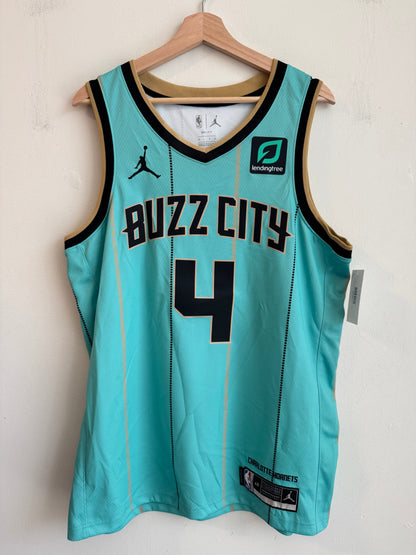 2020 Charlotte Hornets Devonte Graham Jordan Swingman Buzz City Mint Jersey (L)
