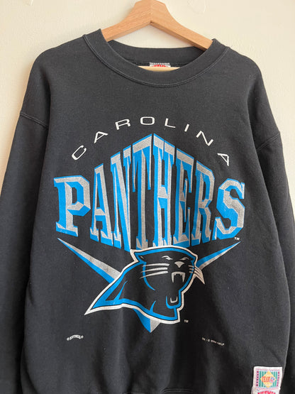 1994 Carolina Panthers Spell Out Nutmeg Black Crewneck (M)