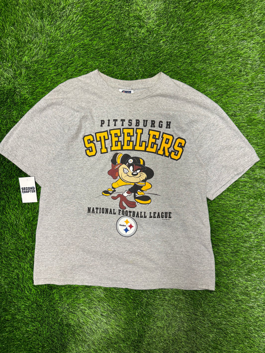 1998 Pittsburgh Steelers Vintage NFL Taz Looney Tunes CSA Tee (XL)