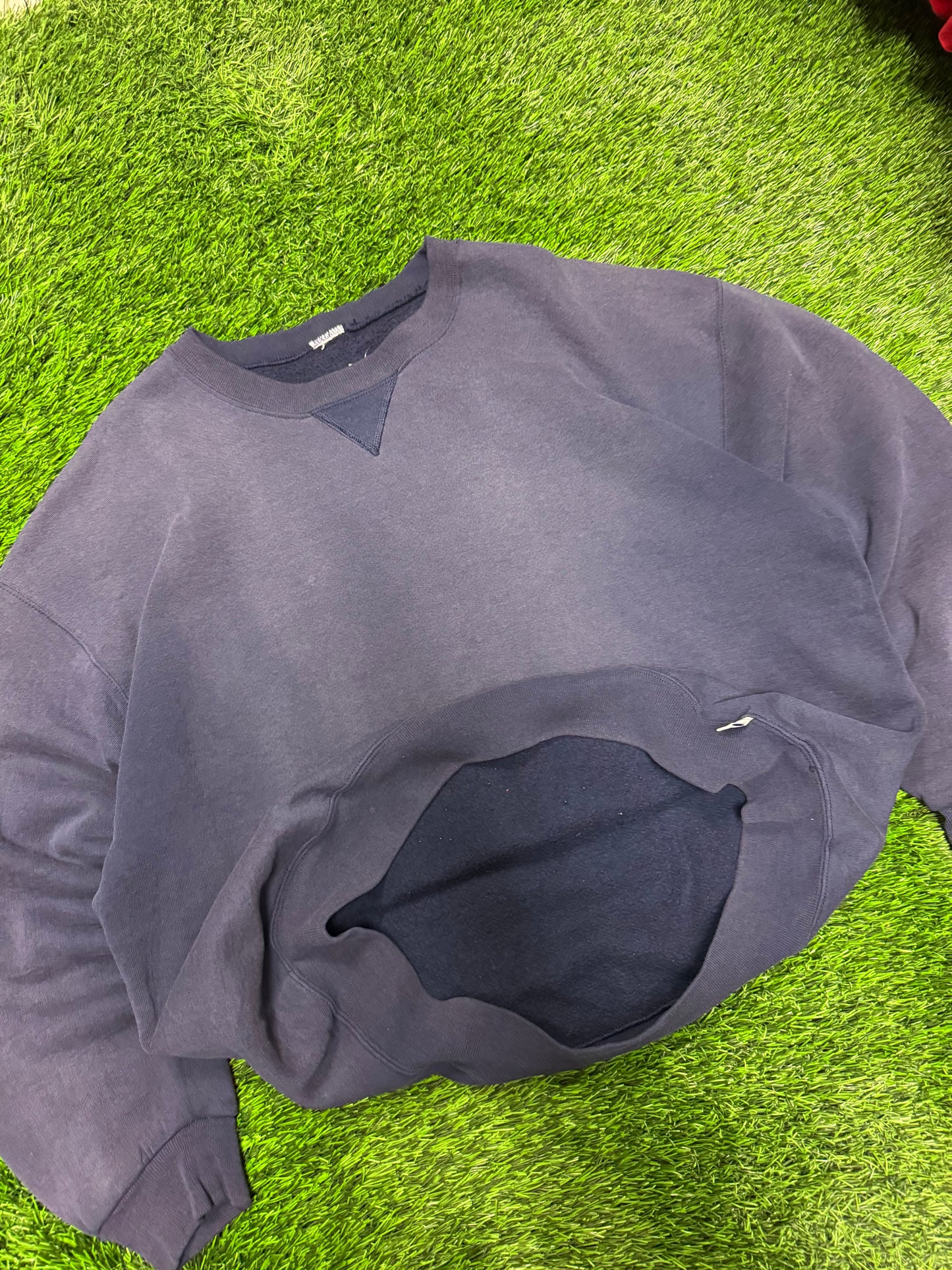 90s Russell Athletics Faded Navy Blank Crewneck (XXL)