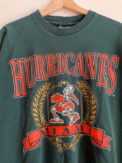 90s Miami Hurricanes Logo Home Team Tee (XL)