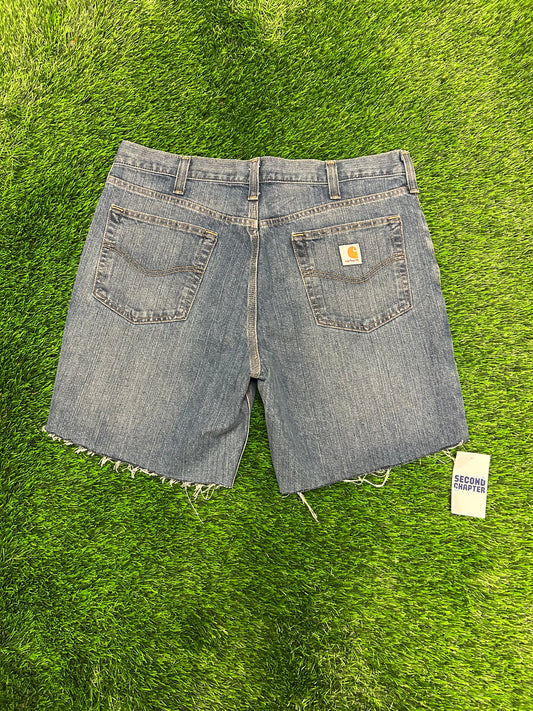 Carhartt Workwear Frayed Cut Off Jean Shorts (36)