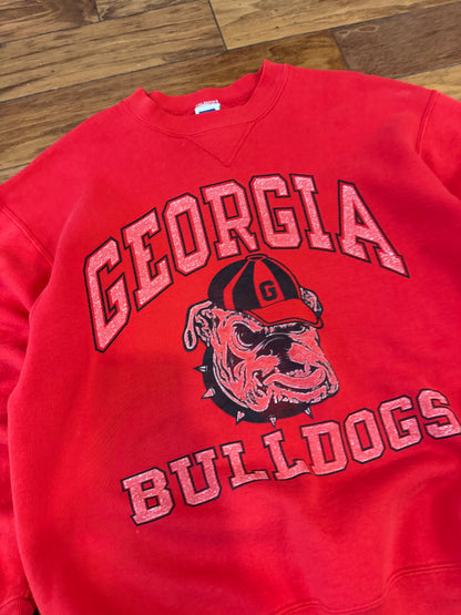 90s Georgia Bulldogs Vintage Russell Spell Out Crewneck (XL)