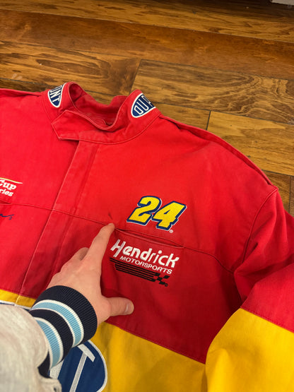 90s Dupont Jeff Gordon Vintage Rainbow Chase Authentic Racing Jacket (XL)
