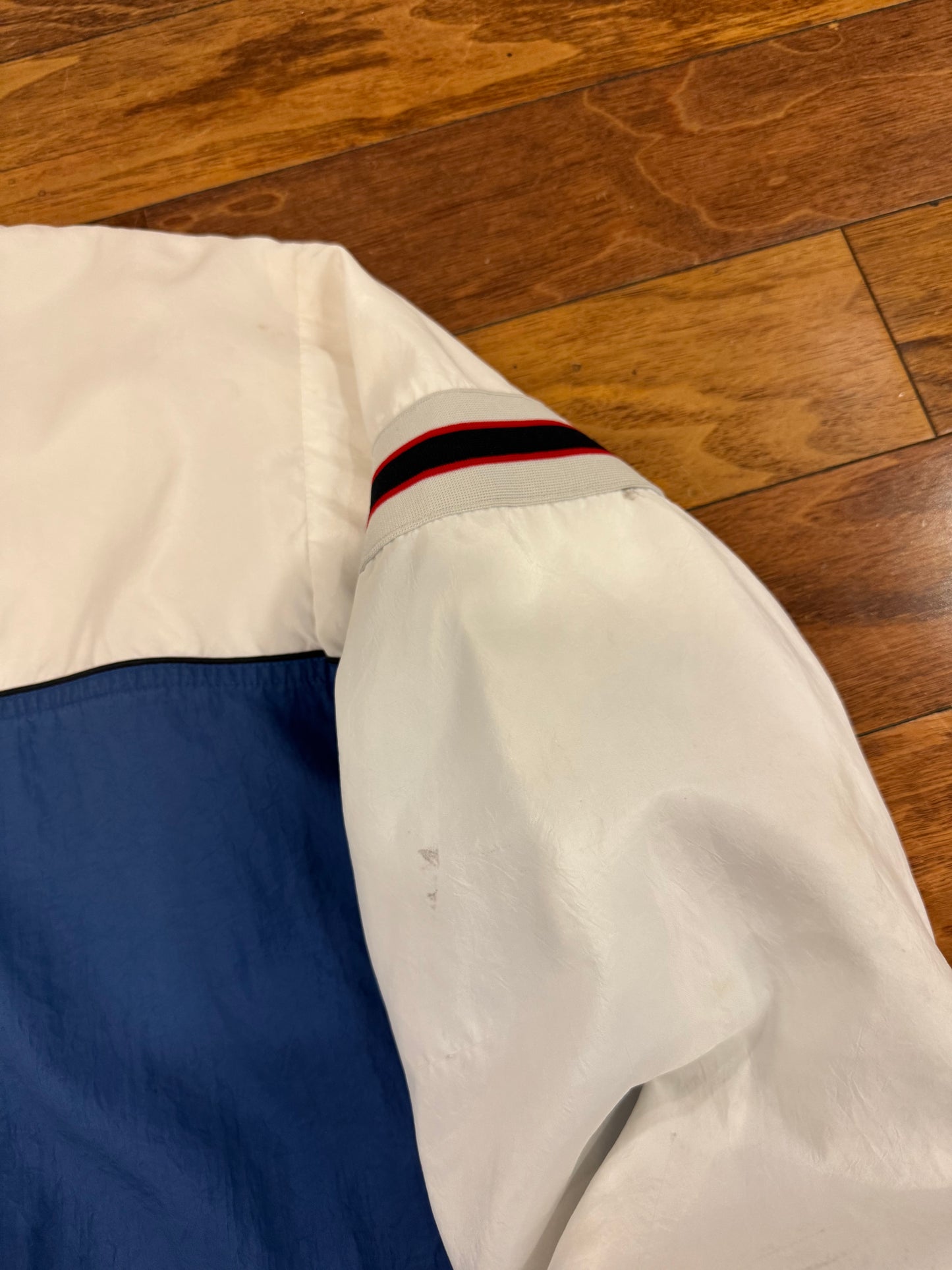 90s Nike Multi-Colored Essential Swoosh Windbreaker (XXL)