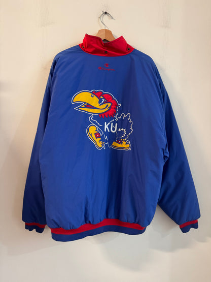 90s Kansas University (KU) Vintage Jayhawks Champion Puffer Jacket (XL)