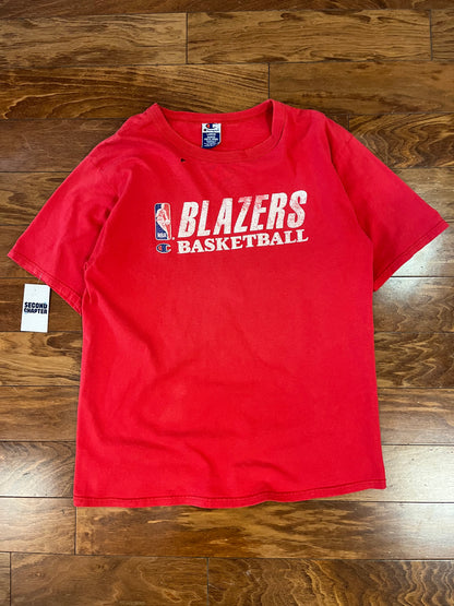 90s Portland Trail Blazers Champion Spell Out Vintage Tee (L)