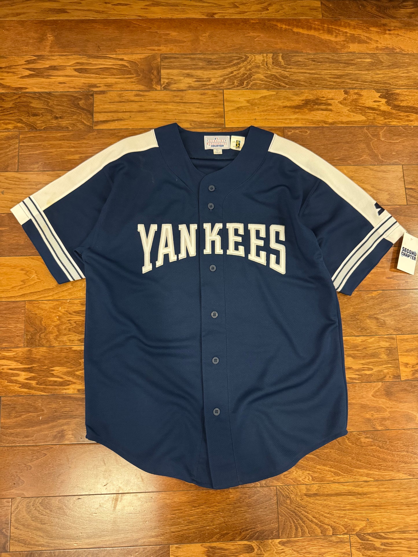 90s New York Yankees Chuck Knoblauch #11 Vintage Starter MLB Jersey (L)