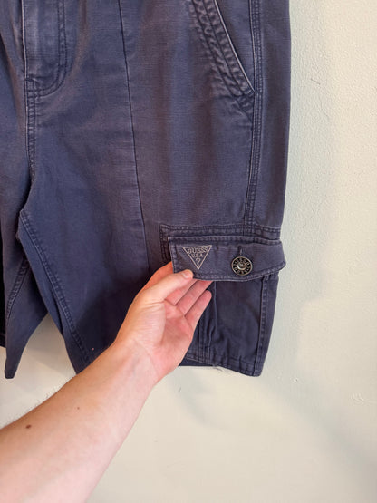 00s Guess Faded Utility Navy Shorts (34)