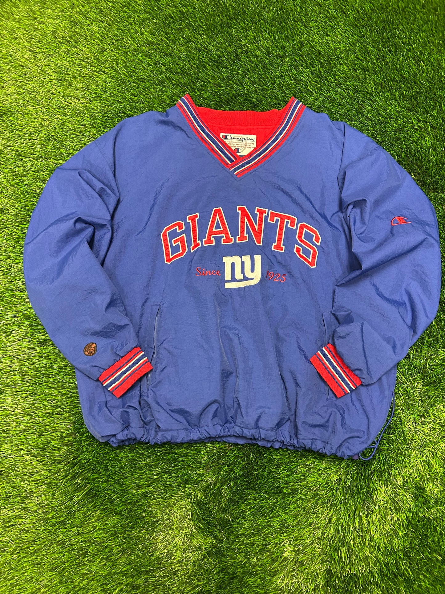 90s NY Giants Champion Embroidered Vintage NFL Windbreaker (XL)