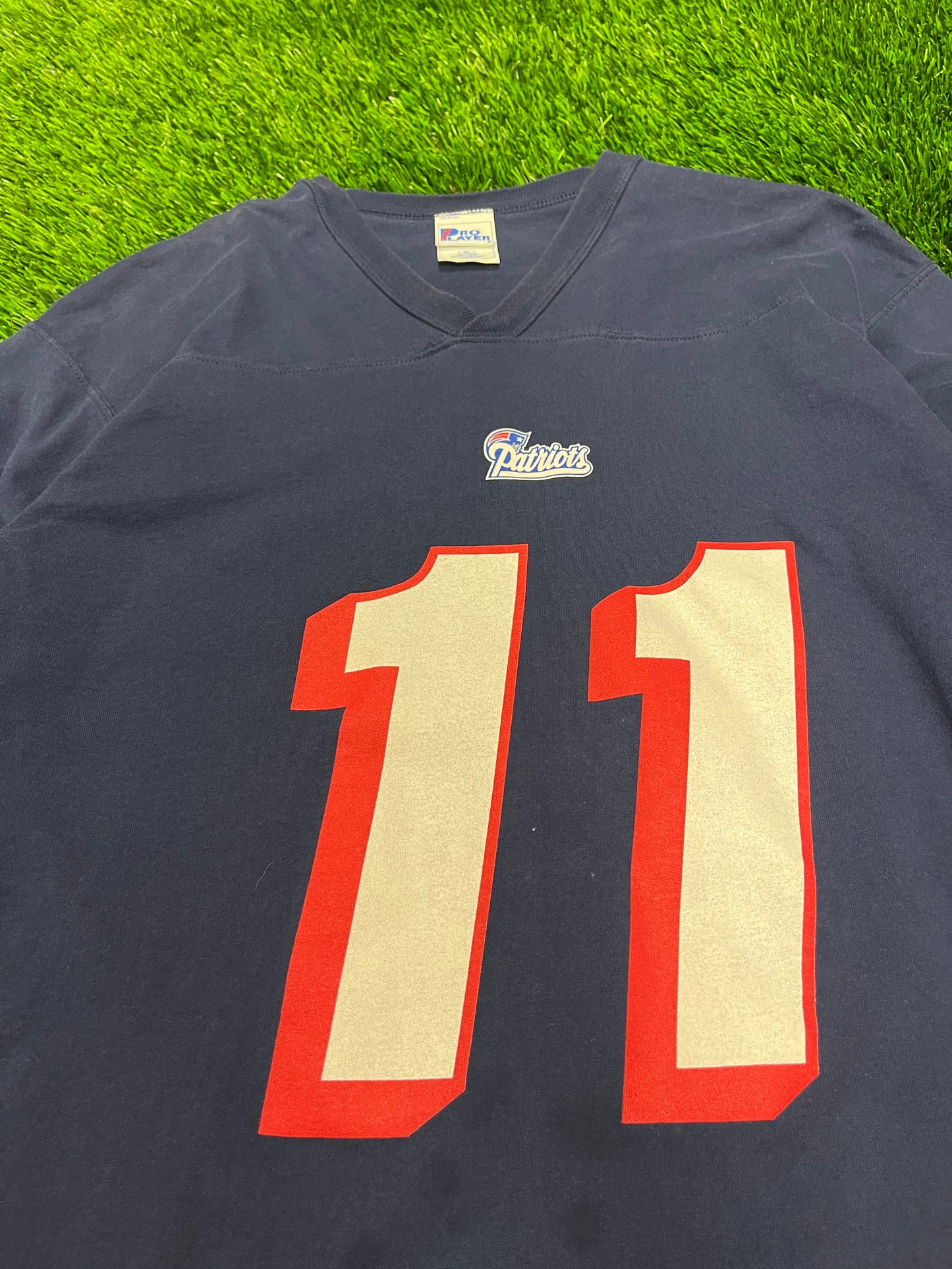 90s New England Patriots Drew Bledsoe 1/4th Sleeve Jersey Shirt