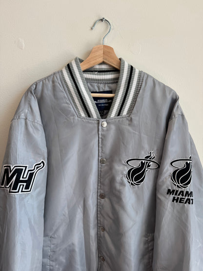 00s Miami Heat JH Design Silver Satin Jacket (XL)