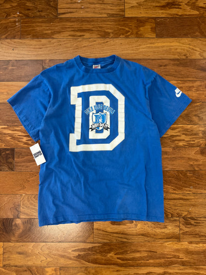 90s Duke Nike "Just Do It" Blue Tee (XL)