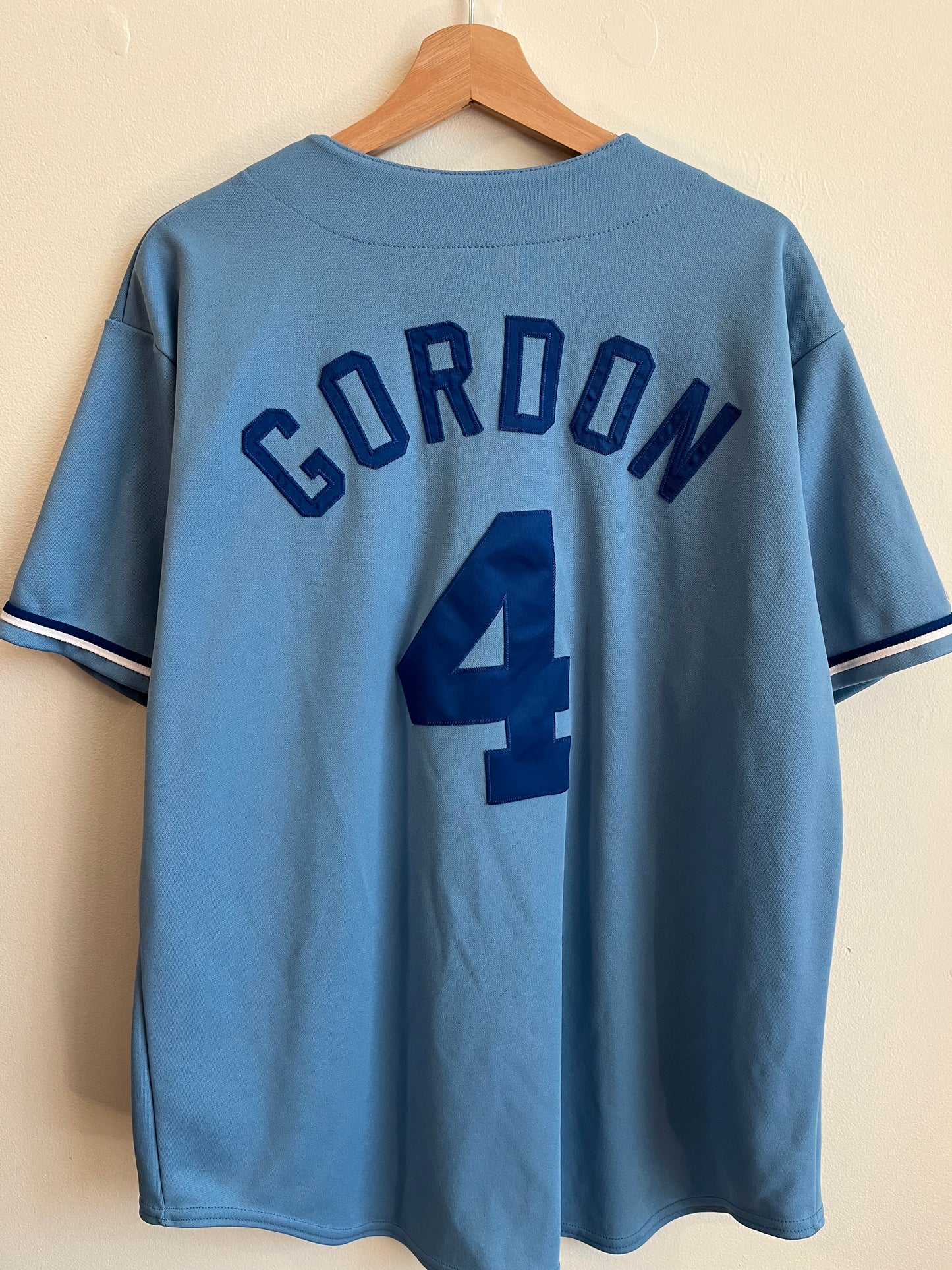 00s KC Royals Alex Gordon Blue MLB Jersey (L)