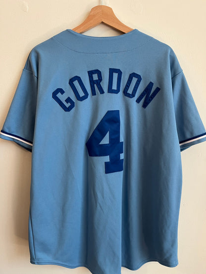 00s KC Royals Alex Gordon Blue MLB Jersey (L)