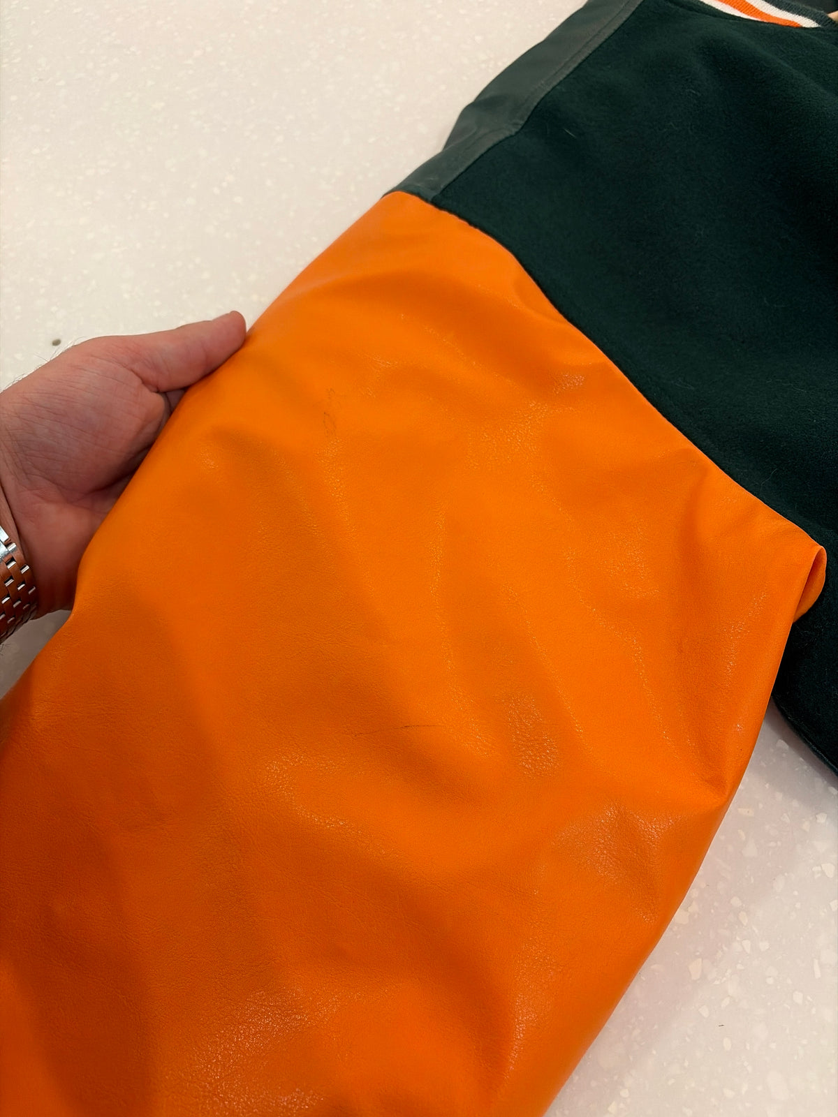 90s University of Miami Hurricanes Steve & Barry's Letterman Jacket (L)