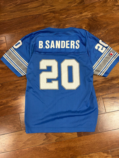 90s Detroit Lions Barry Sanders #20 Vintage Champion NFL Jersey (Youth L)