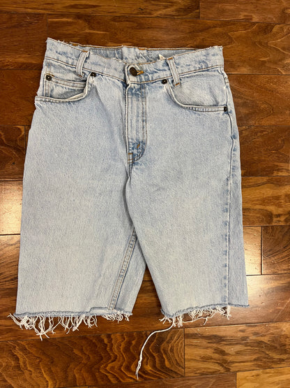 1993 Levi's Student 550 Orange Tab Light Wash Shorts (26)