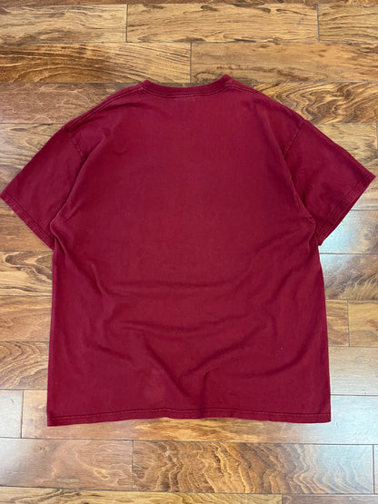 90s Nike Big Swoosh Burgundy Tee (XL)