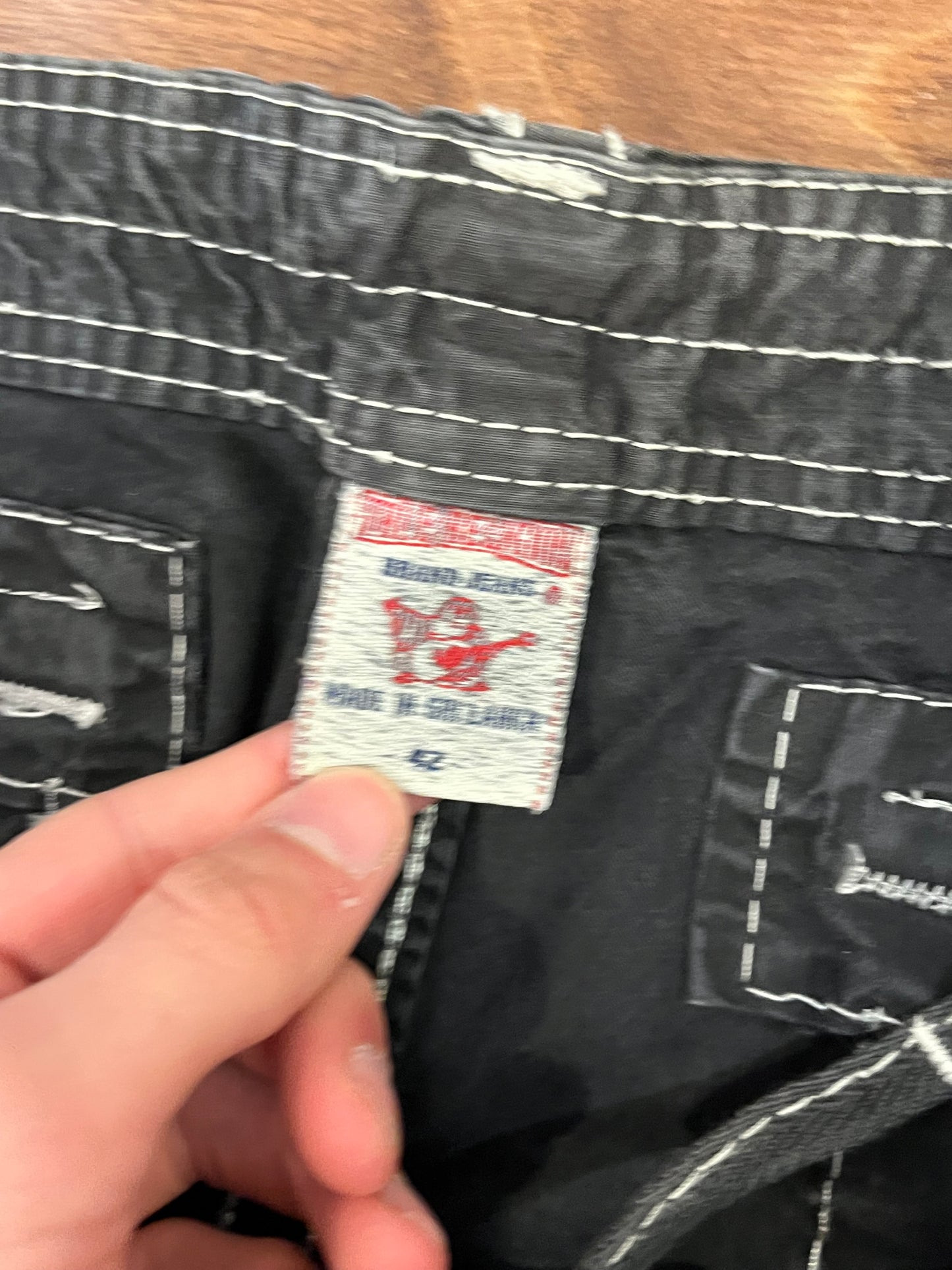 00s True Relgion Black Cargo Pants (44x32)