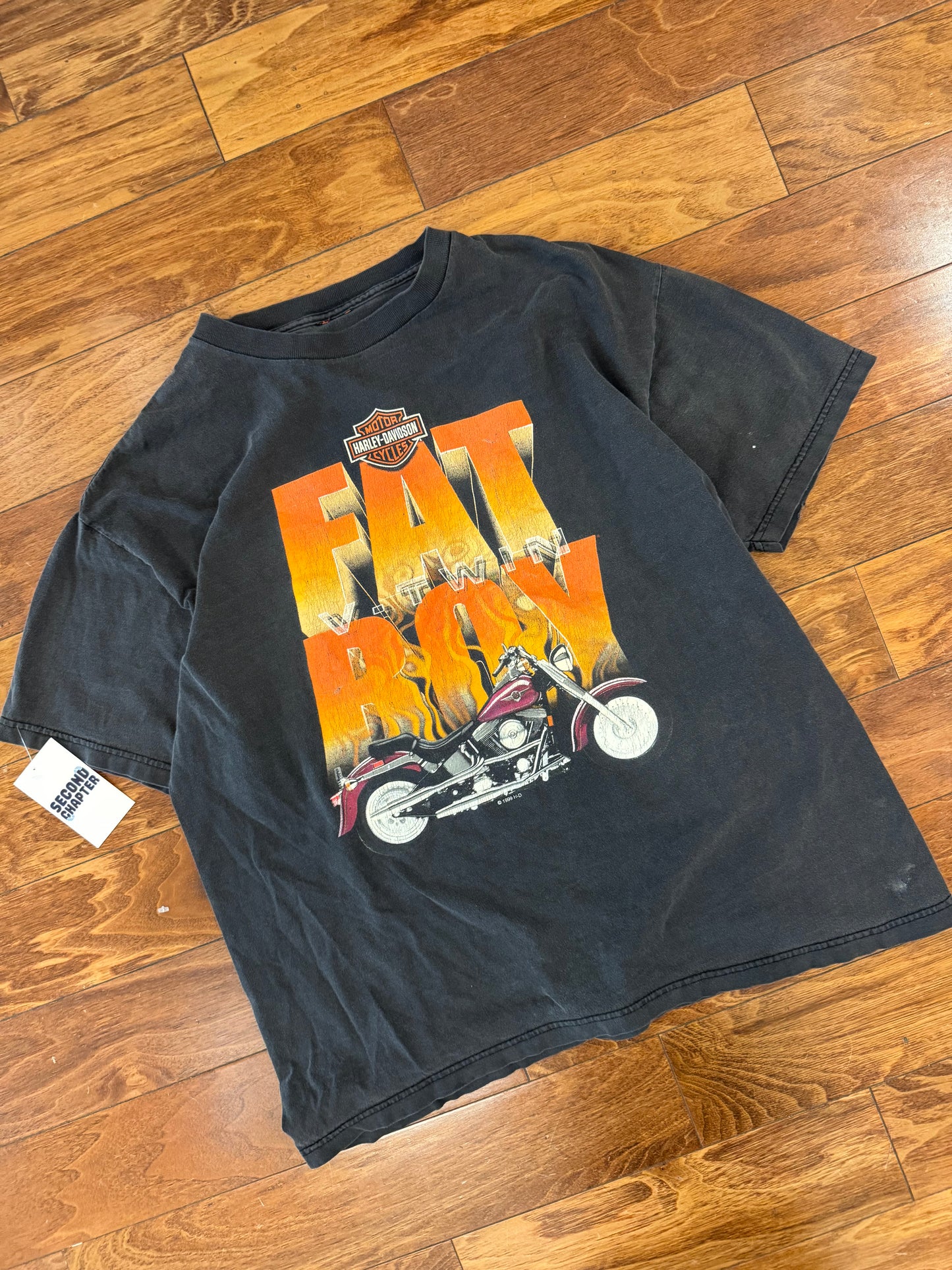 1999 Harley Davidson Fat Boy Faded Vintage Tee (L)
