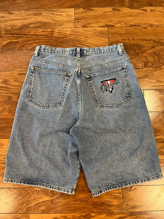 90s Guess Baggy Embroidered Jean Shorts (33)
