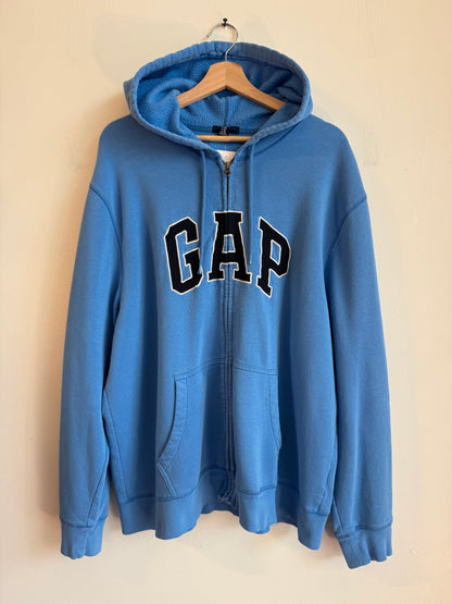 00s Gap Baby Blue Full Zip Spell Out Hoodie (XL)