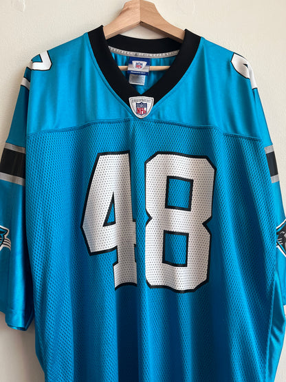00s Carolina Panthers Stephen Davis Blue Reebok Jersey (XXL)