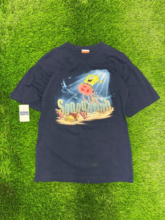 2002 Nickelodeon SpongeBob SquarePants Vintage Graphic Cartoon Tee (L)