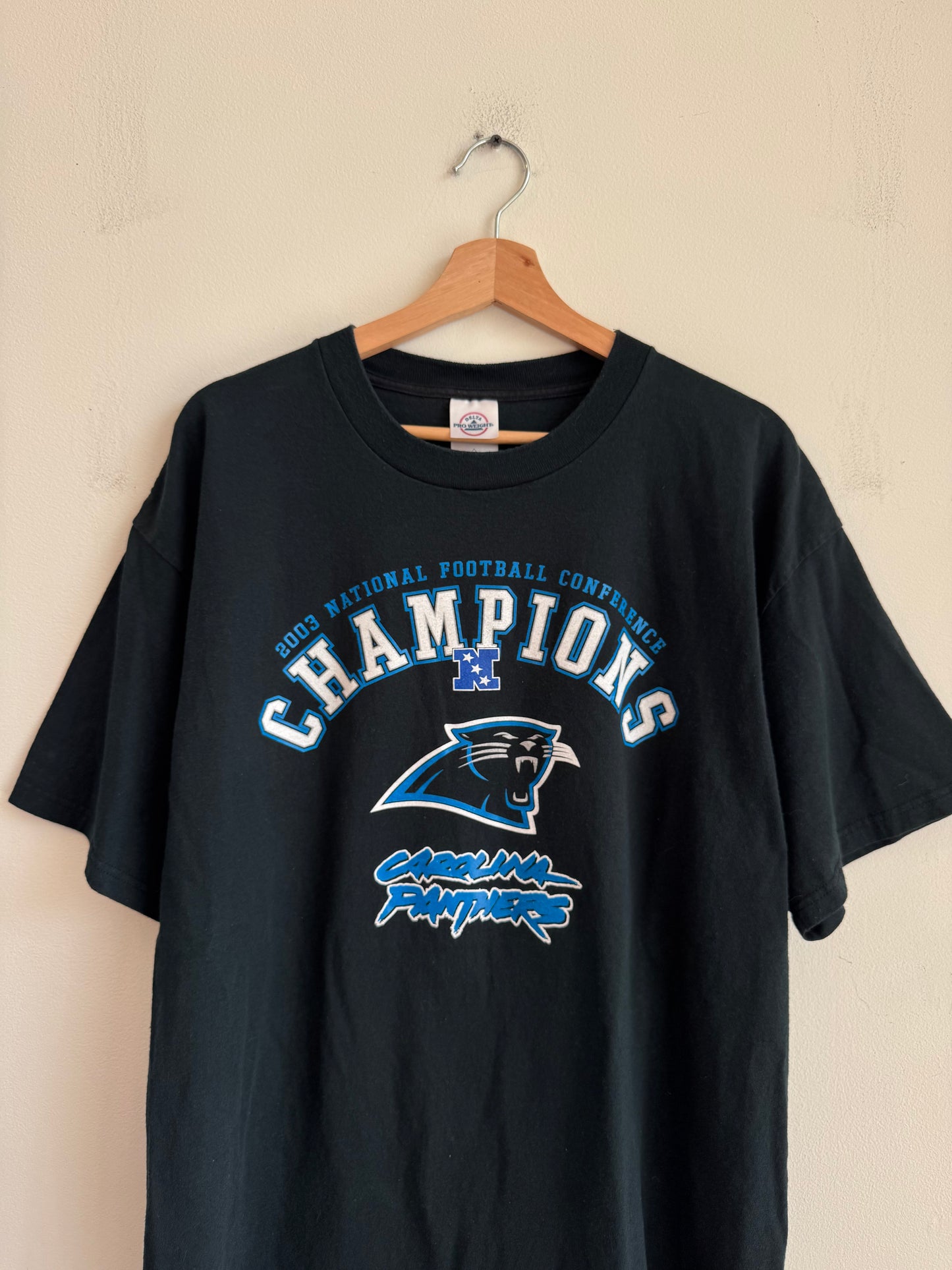 2003 Carolina Panthers Conference Champs Spell Out Tee (XL)