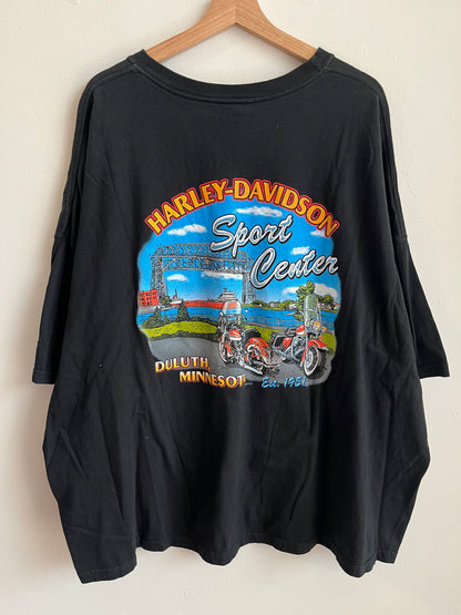 2002 Harley Davidson Motorcycle Skull Minnesota Pocket Tee (XXL)