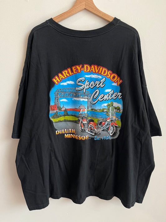 2002 Harley Davidson Motorcycle Skull Minnesota Pocket Tee (XXL)