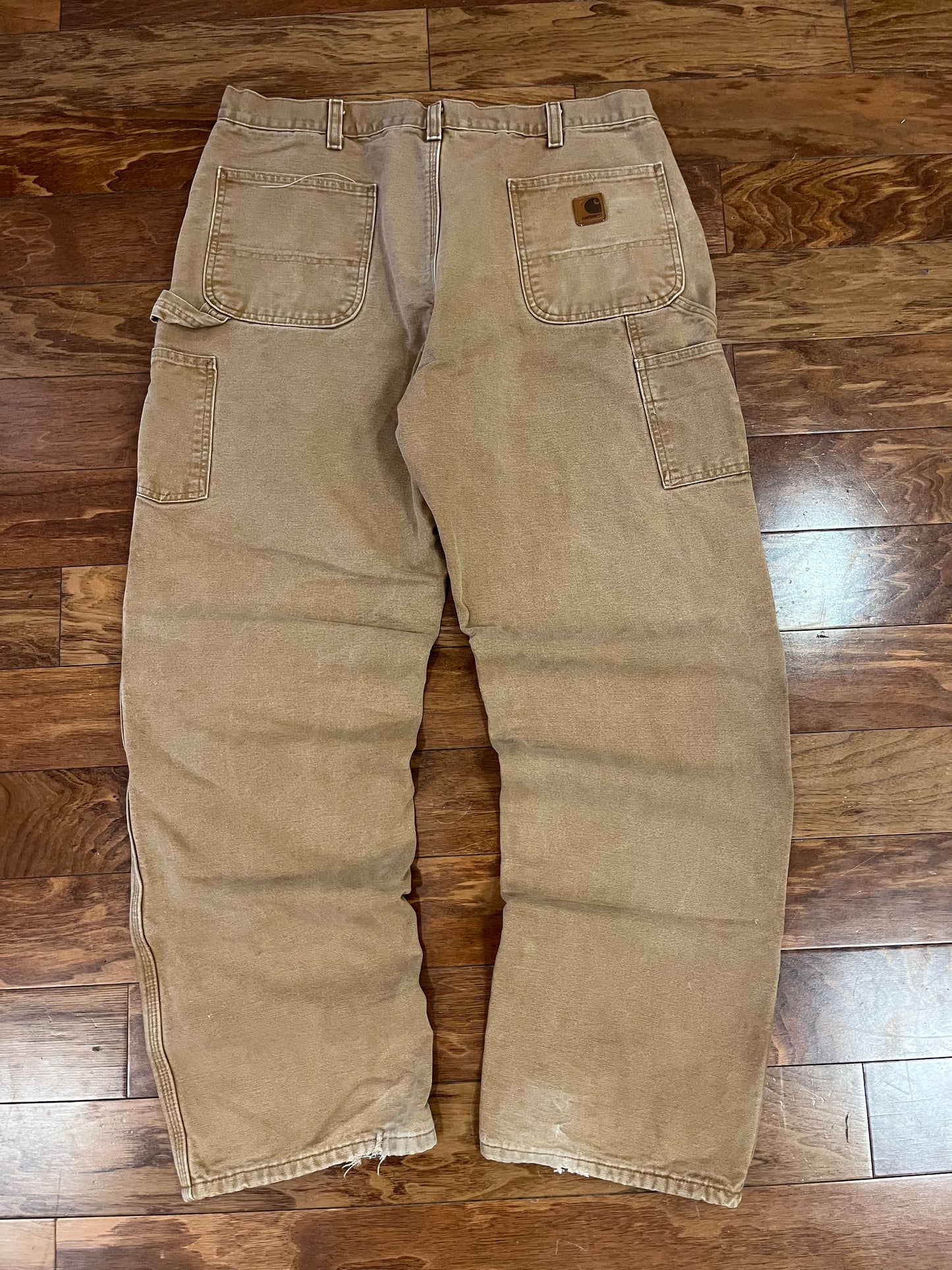 2009 Carhartt Flannel Lined Tan Pants (38 x 34)