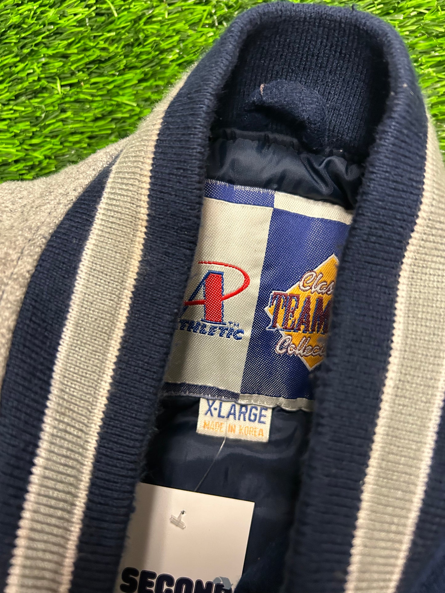 90s Dallas Cowboys Logo Athletic Two Tone Varsity Jacket (XL)