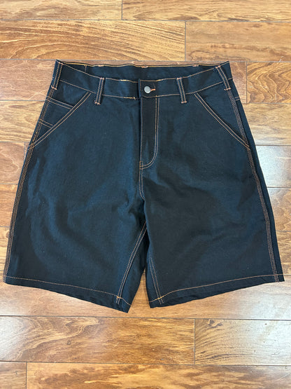 2010s Stussy Black & Orange Jean Shorts (34)