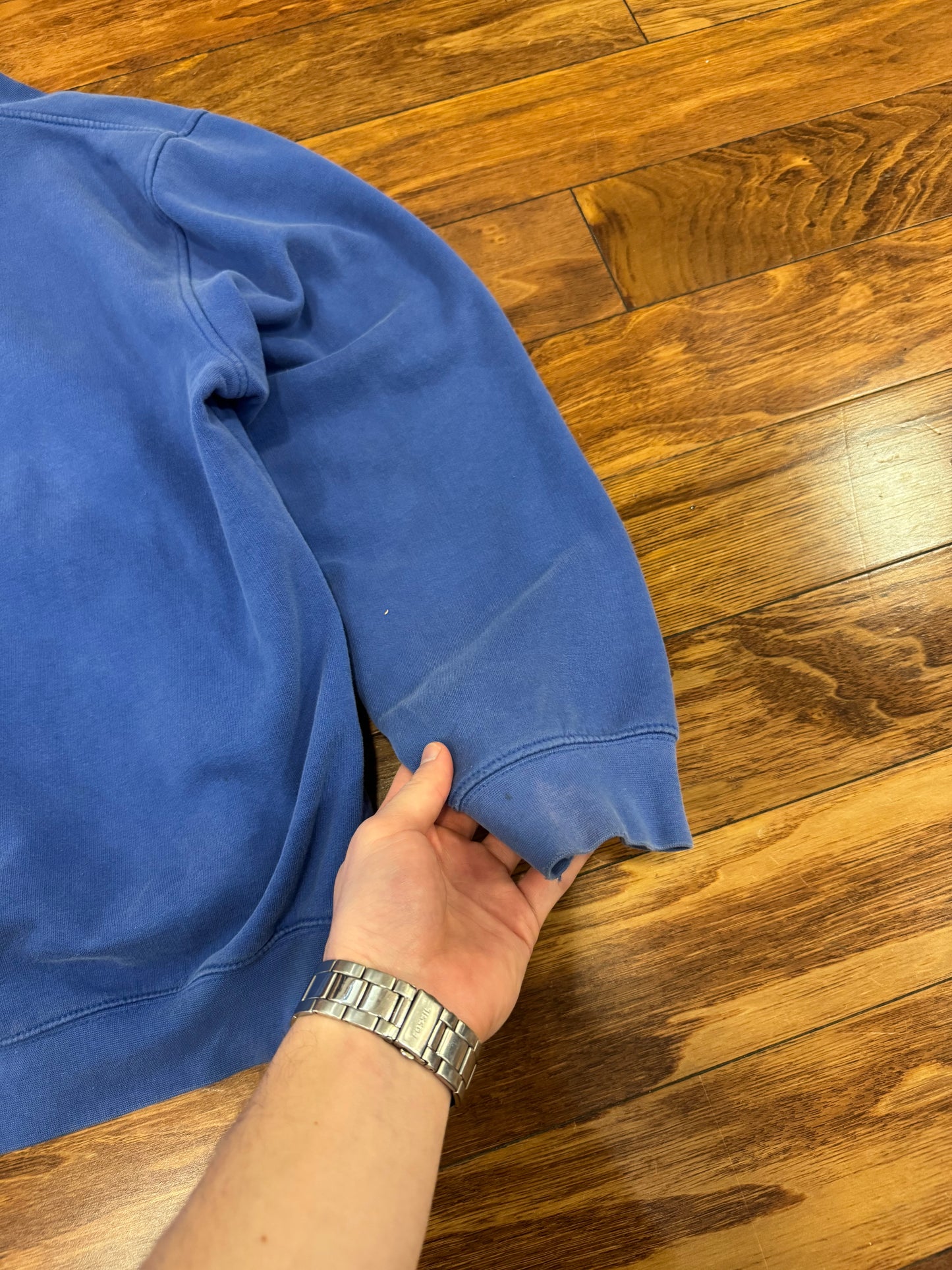 00s Nike Spell Out Swoosh Blue Hoodie (M)