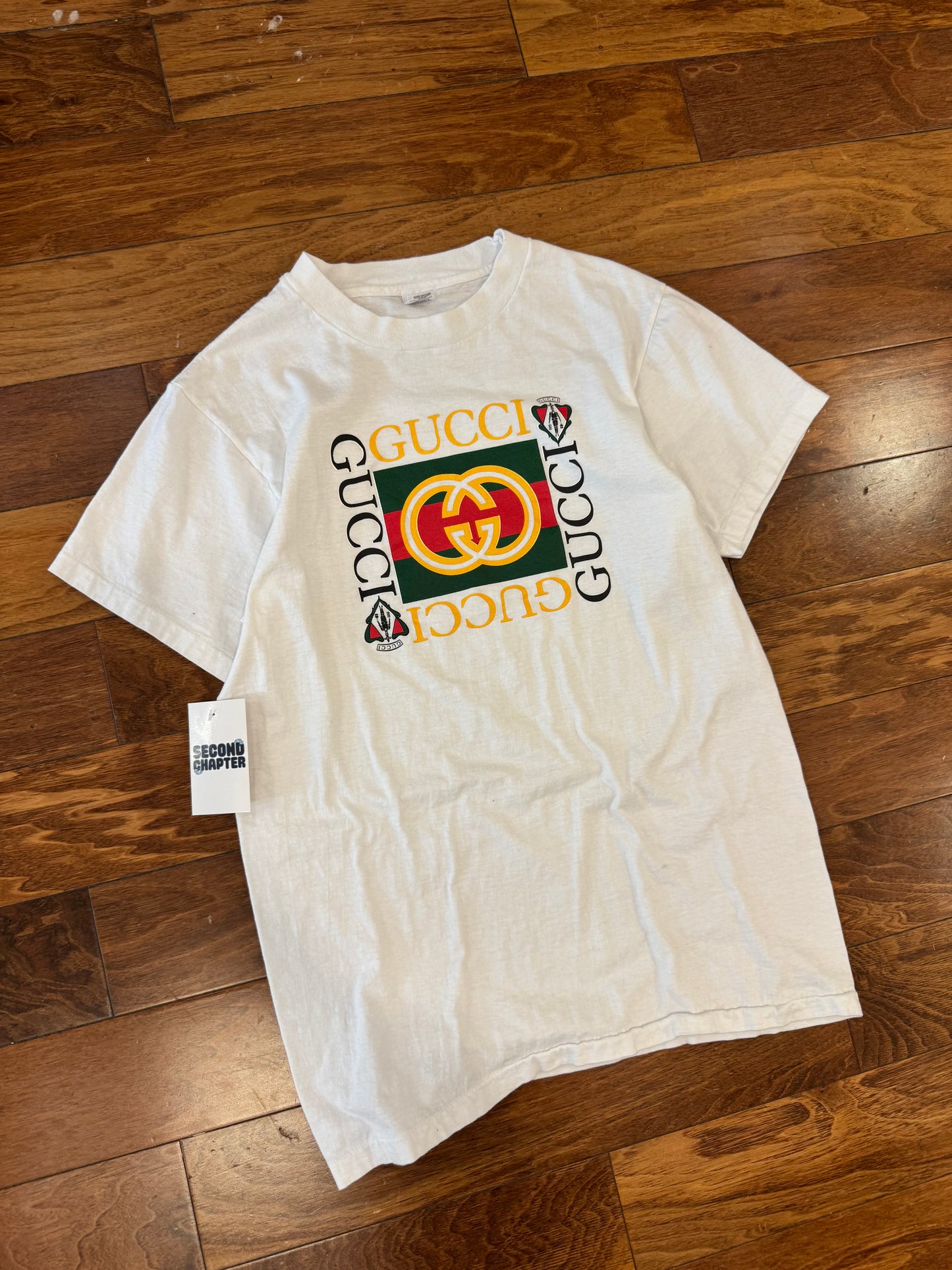 80s Gucci Bootleg White Tee (L)