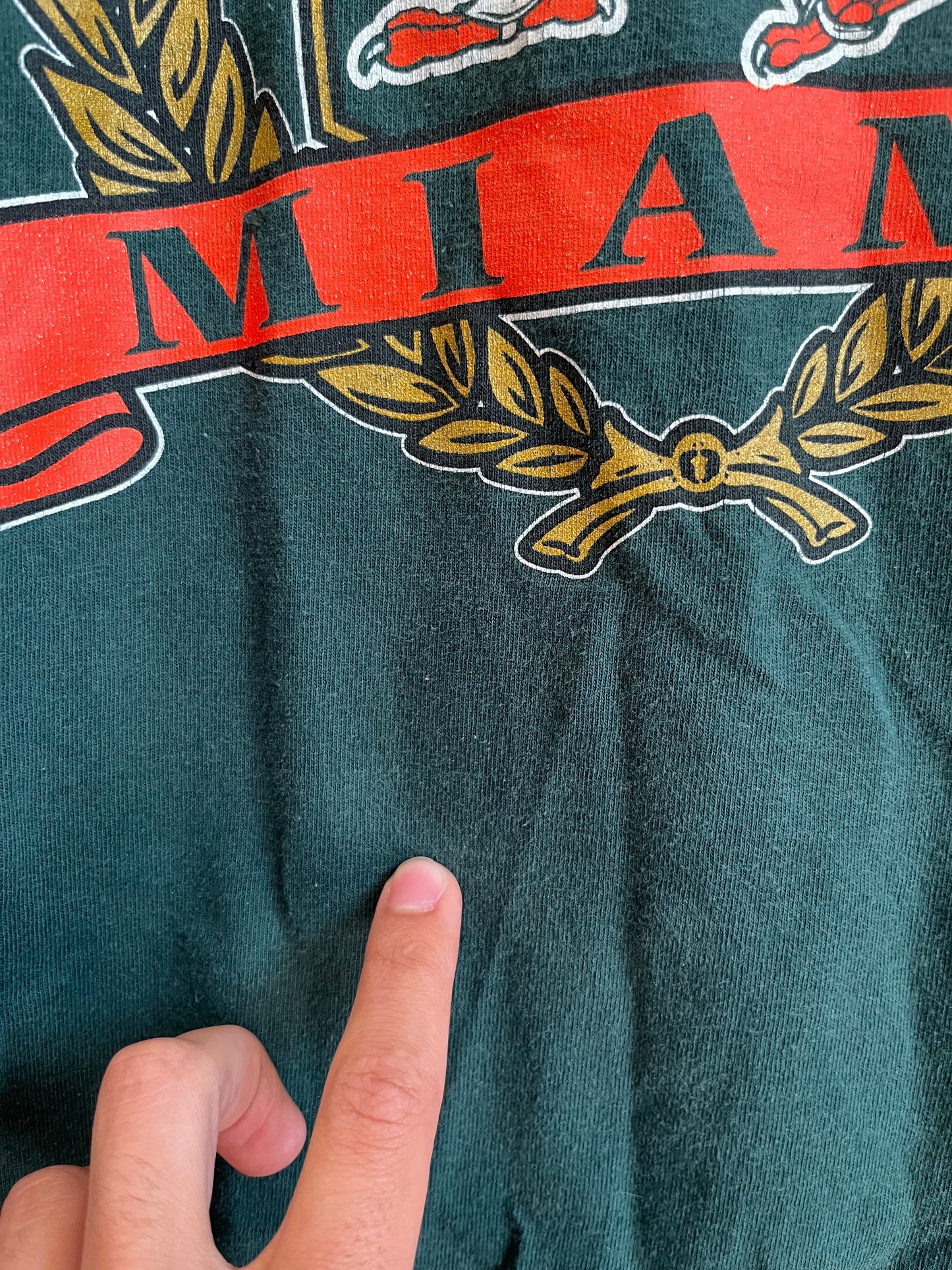 90s Miami Hurricanes Logo Home Team Tee (XL)