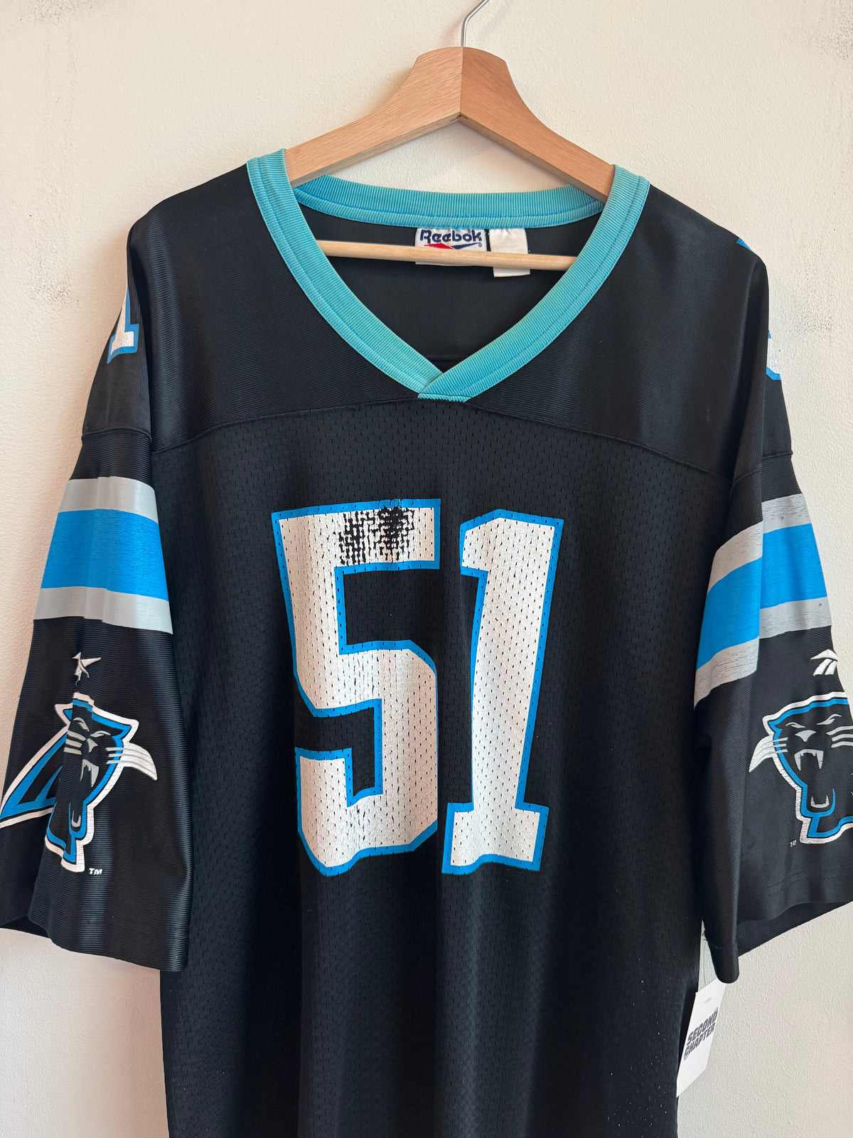 90s Carolina Panthers Sam Mills Faded Reebok Jersey (XL)