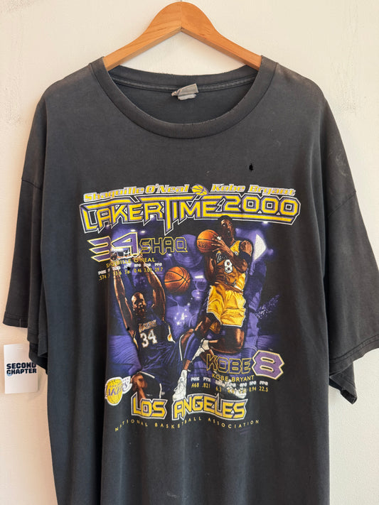 2000 Los Angeles Lakers Lakertime Kobe Bryant + Shaquille O'Neal Vintage Tee (XXL)