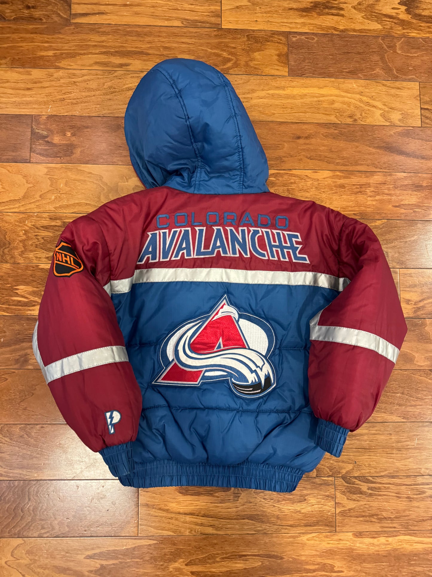 90s Colorado Avalanche Reversible Pro Player Puffer Jacket (Youth M)