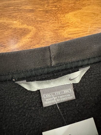 00s Nike Big Swoosh Spell Out Faded Black Crewneck (XXL)