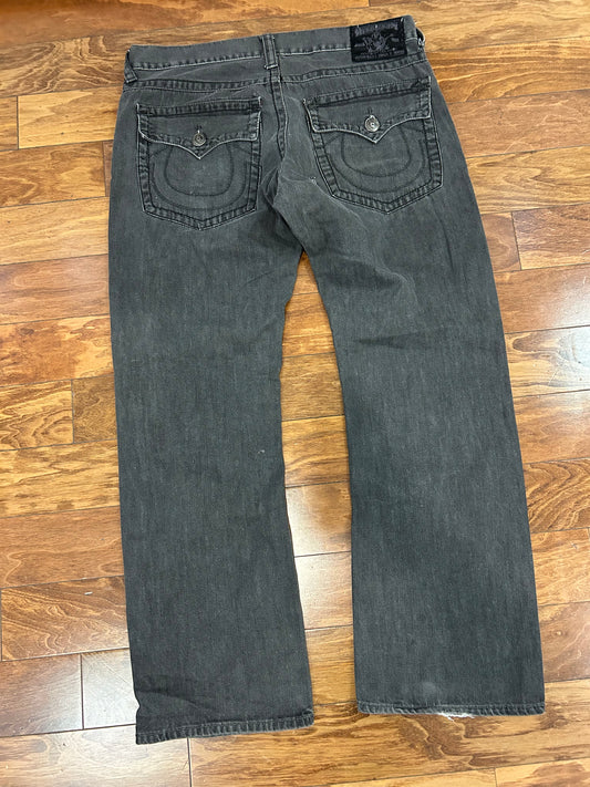 00s True Religion Ricky Super T Black Bootcut Jeans (40 x 34)