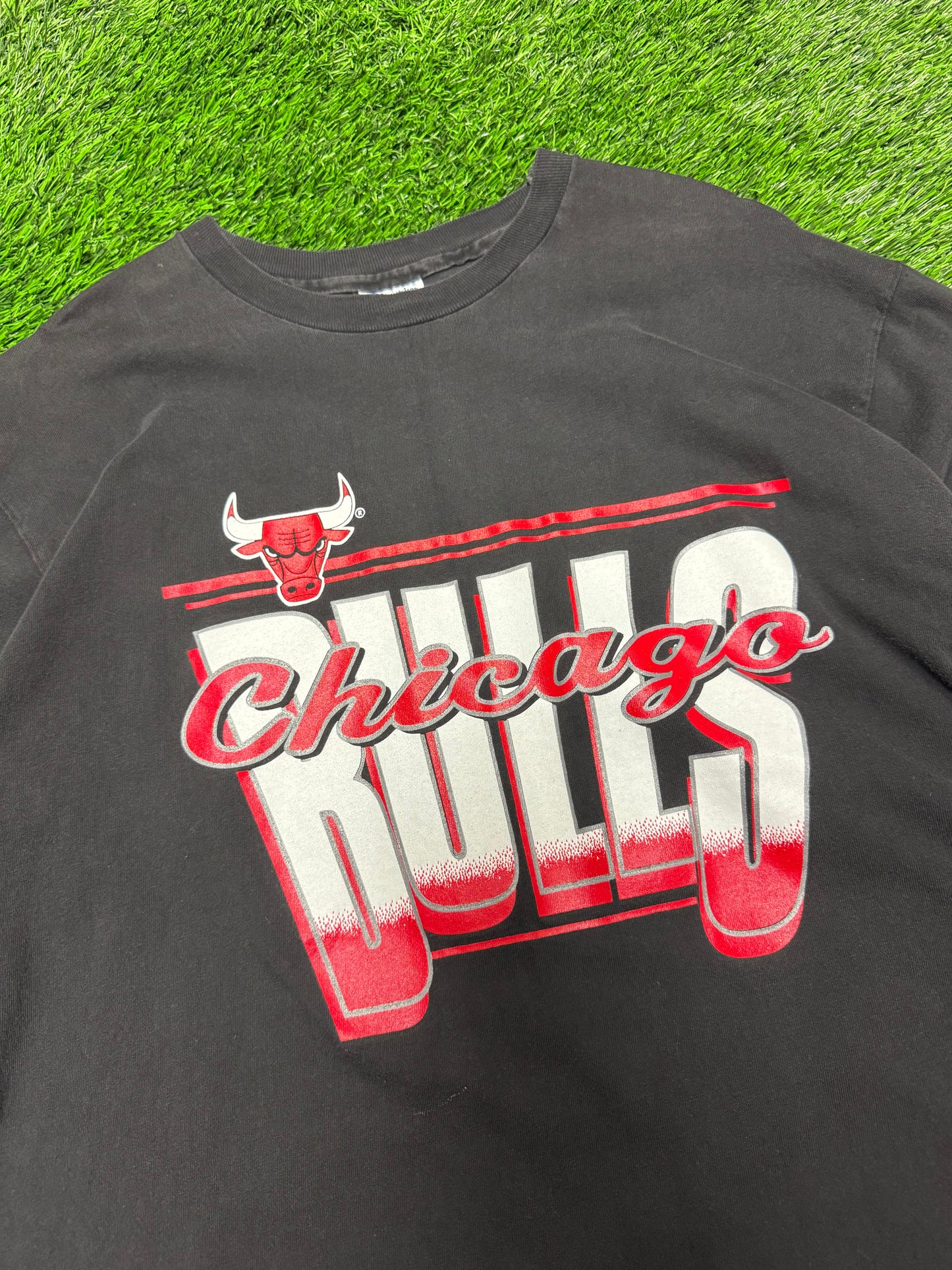 90s Chicago Bulls Champion Spell Out Vintage Tee (XL)