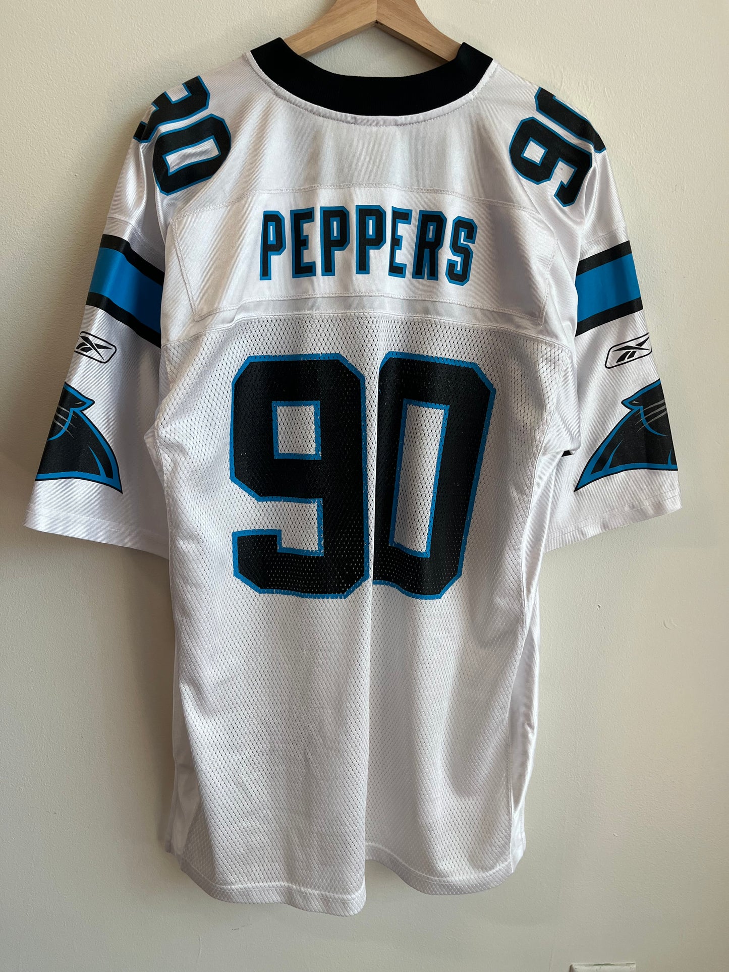 00s Carolina Panthers Julius Peppers Reebok Away Jersey (L)