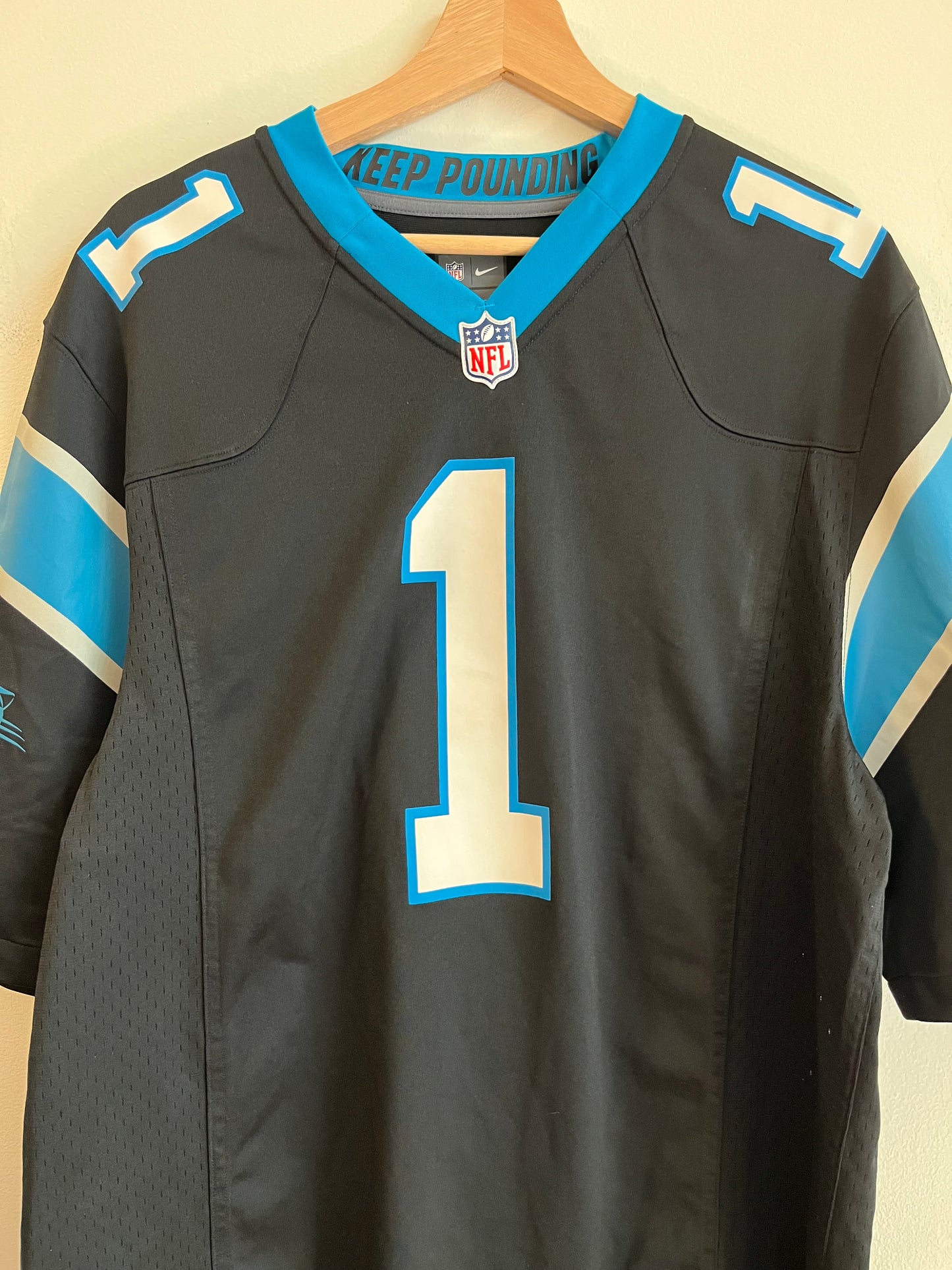 00s Carolina Panthers Cam Newton Nike Home Jersey (L)